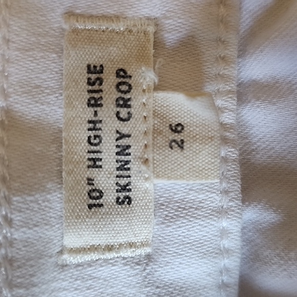 EUC Madewell: 10" High-Rise Skinny Crop Button-Fly Jeans, Pure White, Size 26 - Picture 8 of 12